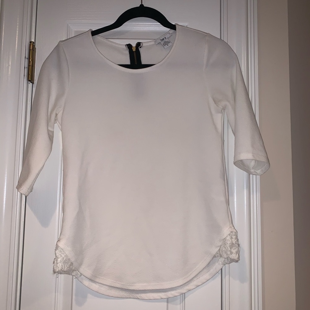 Bar III white 3/4 sleeve shirt